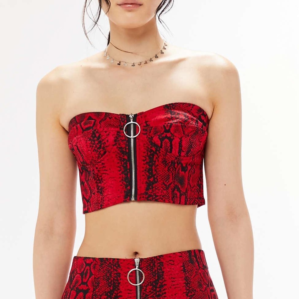 Snake print bustier tube top